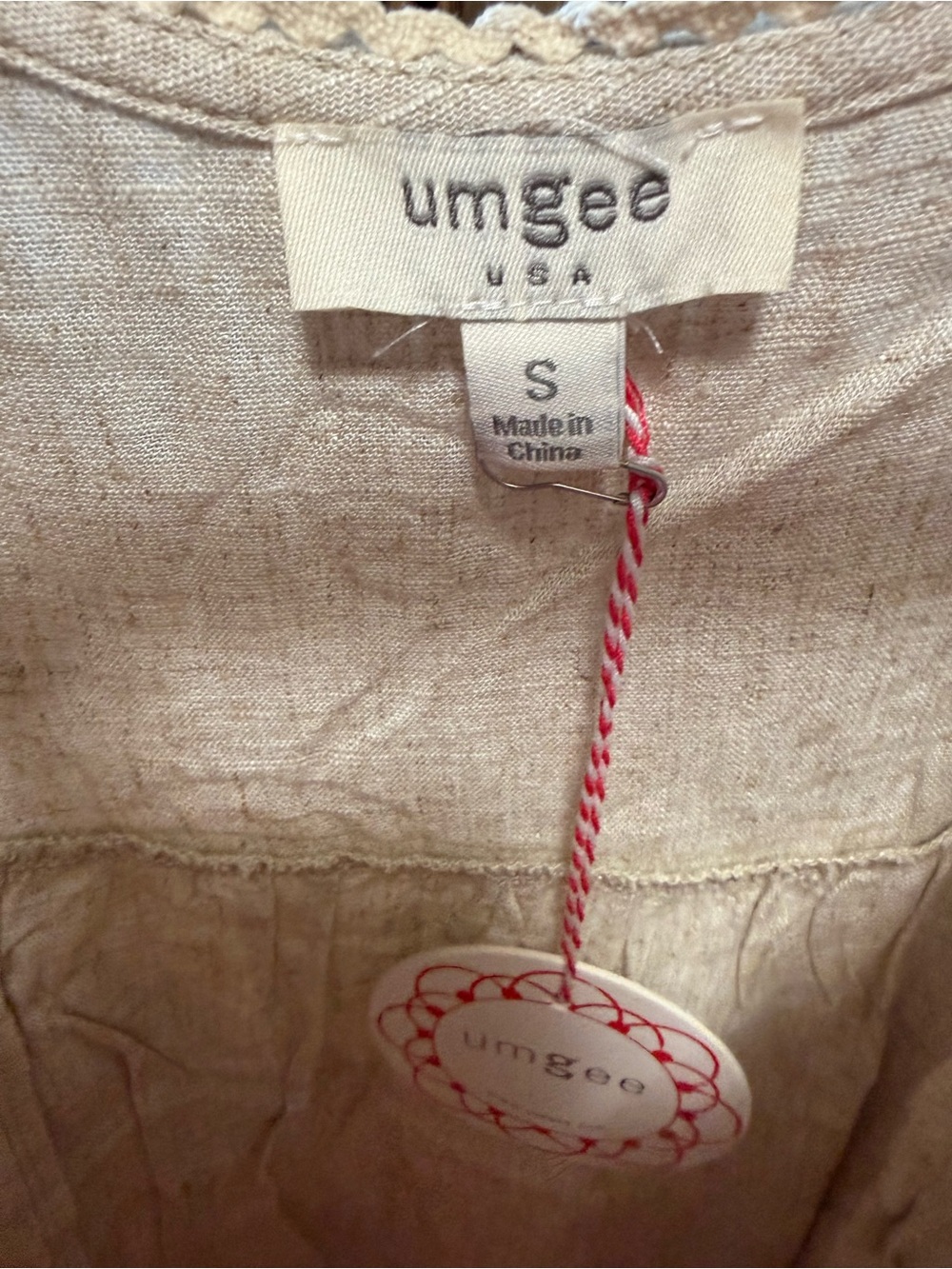 Umgee Tie-Front Flutter Sleeve Linen Rayon Dress - Picture 4 of 5